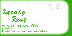 karoly rusz business card